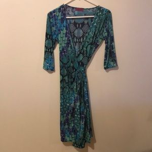 Tricia snake print wrap dress